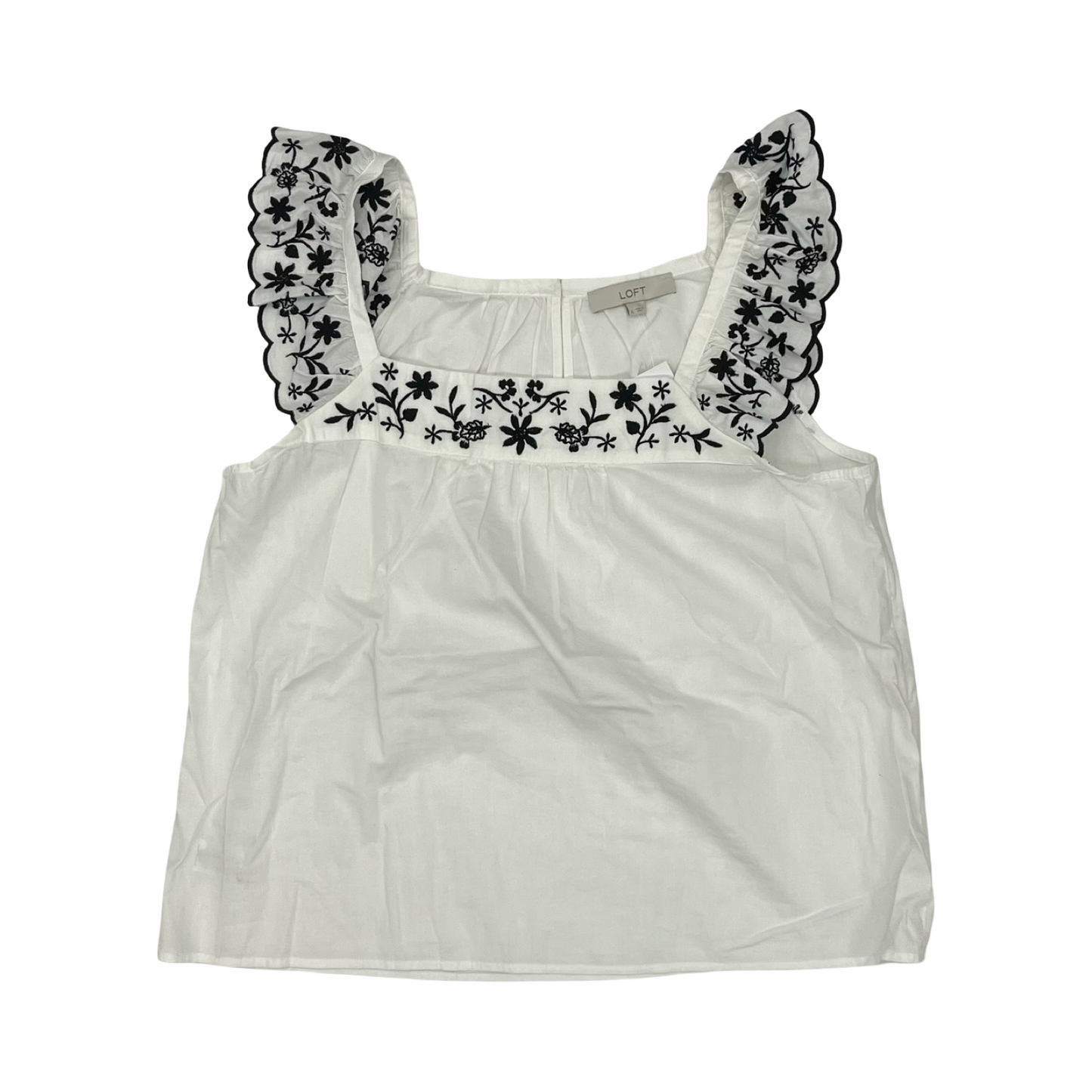 Blouse Sleeveless By Loft In White, Size:L