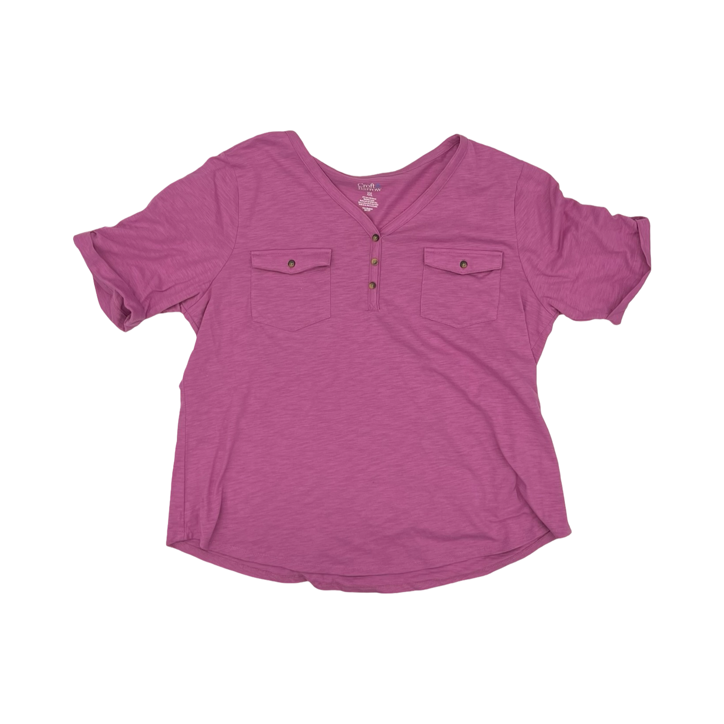 Top Ss By Croft And Barrow In Pink, Size:Xxl