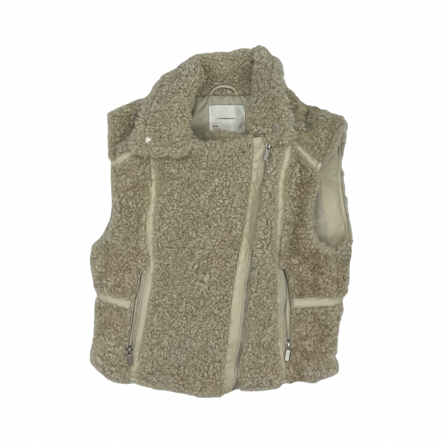 Vest Faux Fur & Sherpa By Anthropologie In Tan, Size:S