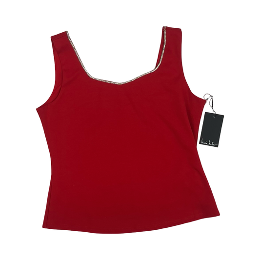 Blouse Sleeveless By Nicole Miller In Red, Size:M