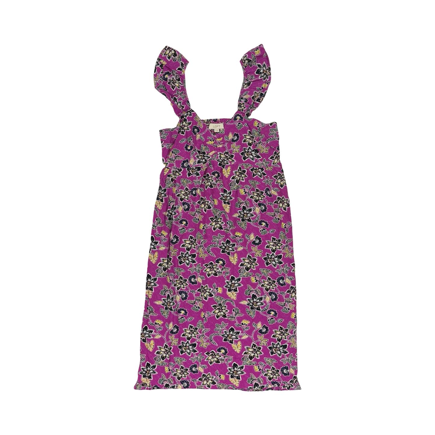 Dress Party Midi By Loft In Floral Print, Size:2