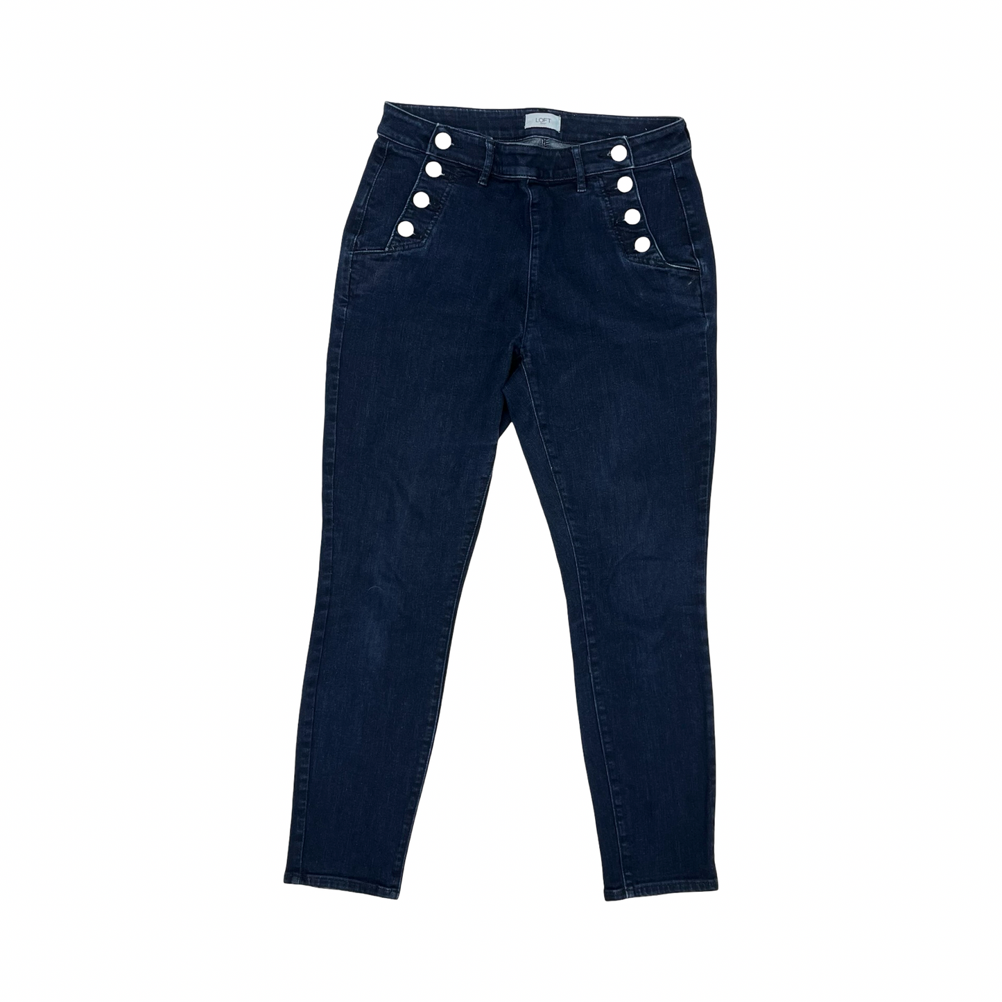 Jeans Skinny By Loft In Blue Denim, Size:10