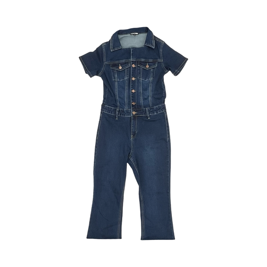 Jumpsuit By Fashion Nova In Blue Denim, Size:M