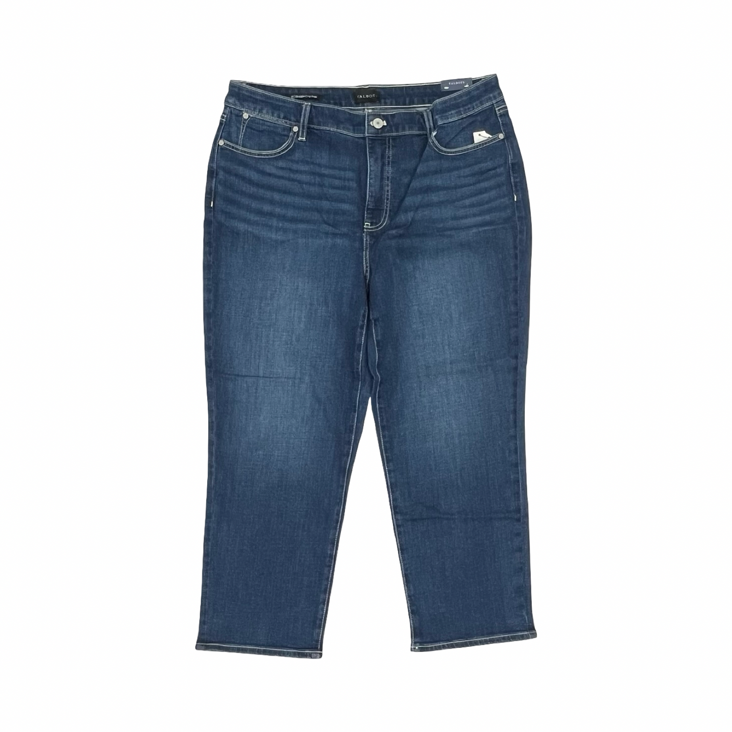 Jeans Straight By Talbots In Blue Denim, Size:16