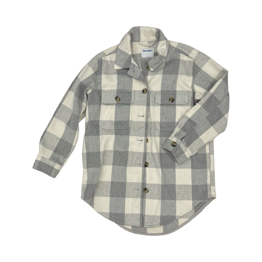 Jacket Shirt By Old Navy In Cream & Grey, Size:M