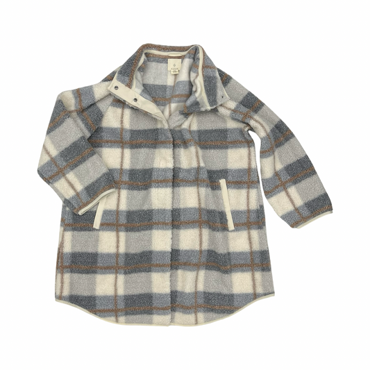 Jacket Shirt By Clothes Mentor In Grey & White, Size:2X