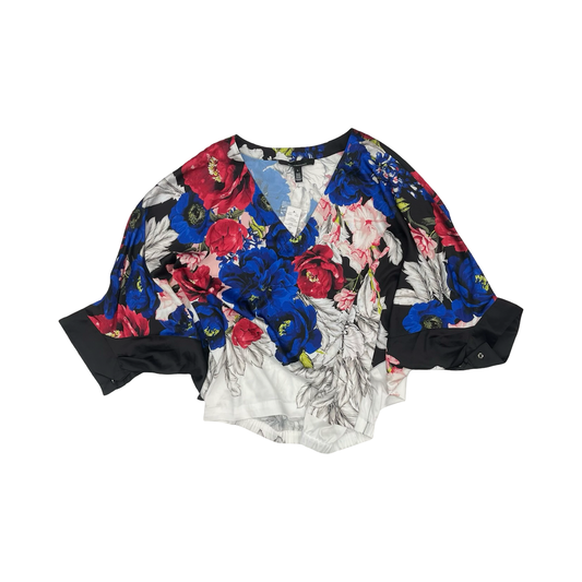 Blouse Ss By White House Black Market In Floral Print, Size:L