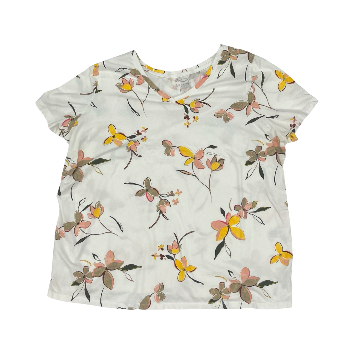 Top Ss By Ava & Viv In Floral Print, Size:2X