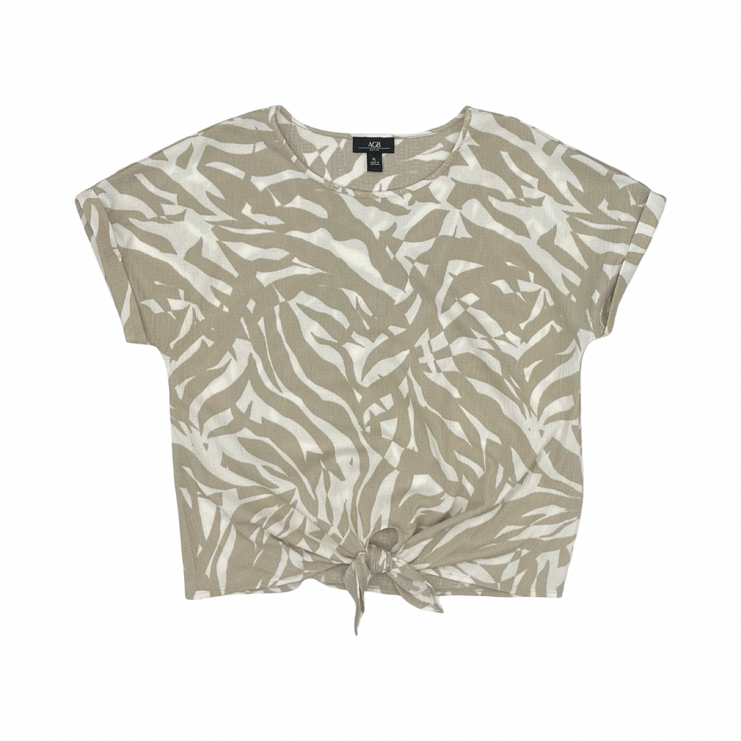 Top Ss By Agb In Brown & Cream, Size:Lp