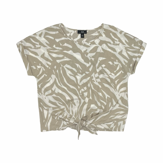 Top Ss By Agb In Brown & Cream, Size:Lp