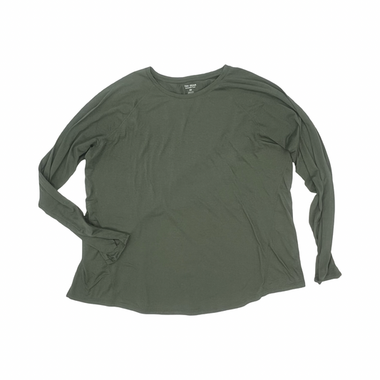 Athletic Top Ls Crewneck By Tek Gear In Green, Size:2X