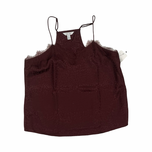 Blouse Sleeveless By Nine West In Maroon, Size:L