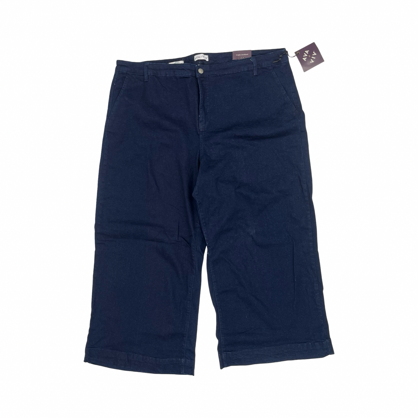 Jeans Wide Leg By Ava & Viv In Blue Denim, Size:26