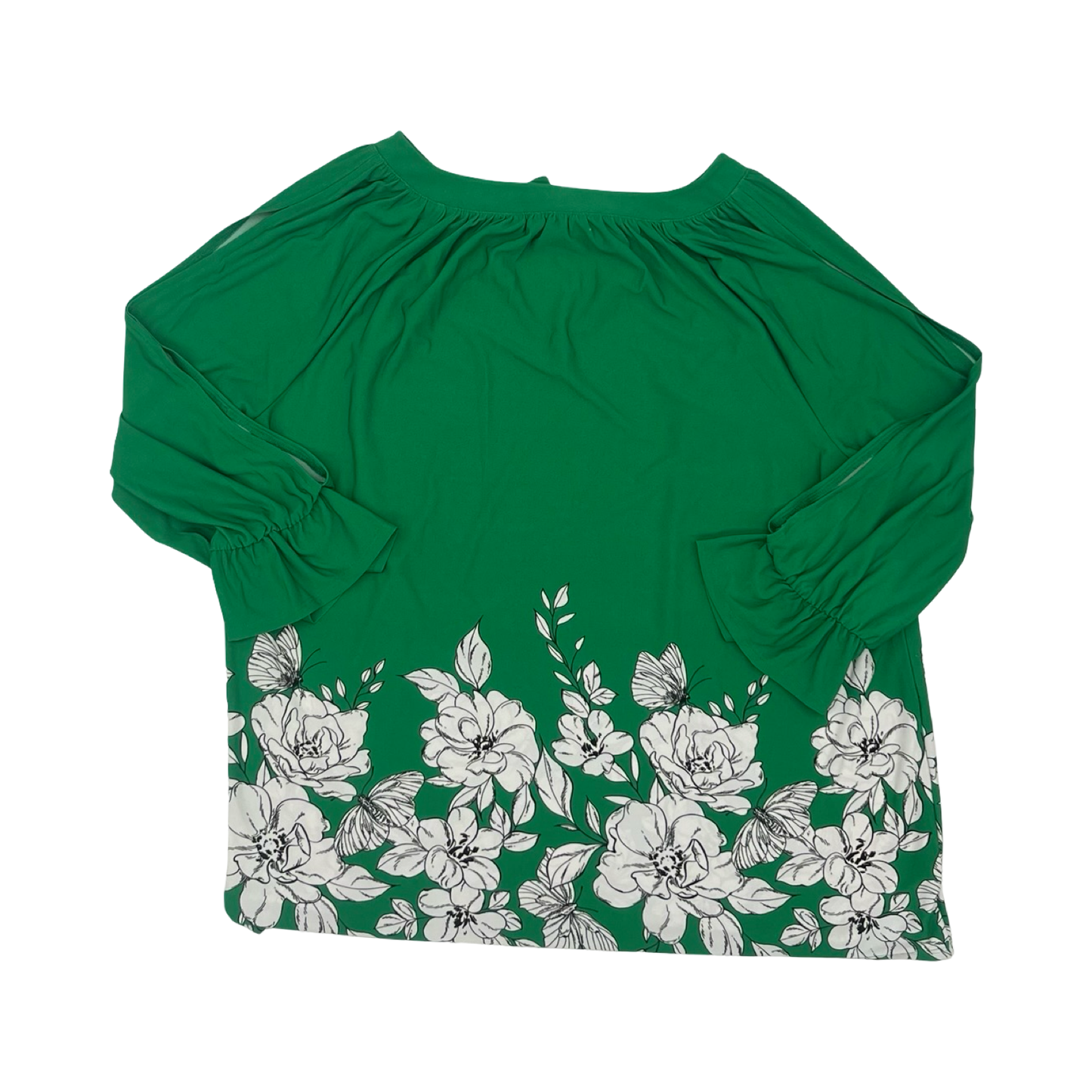 Blouse Ls By Cato In Green, Size:2X