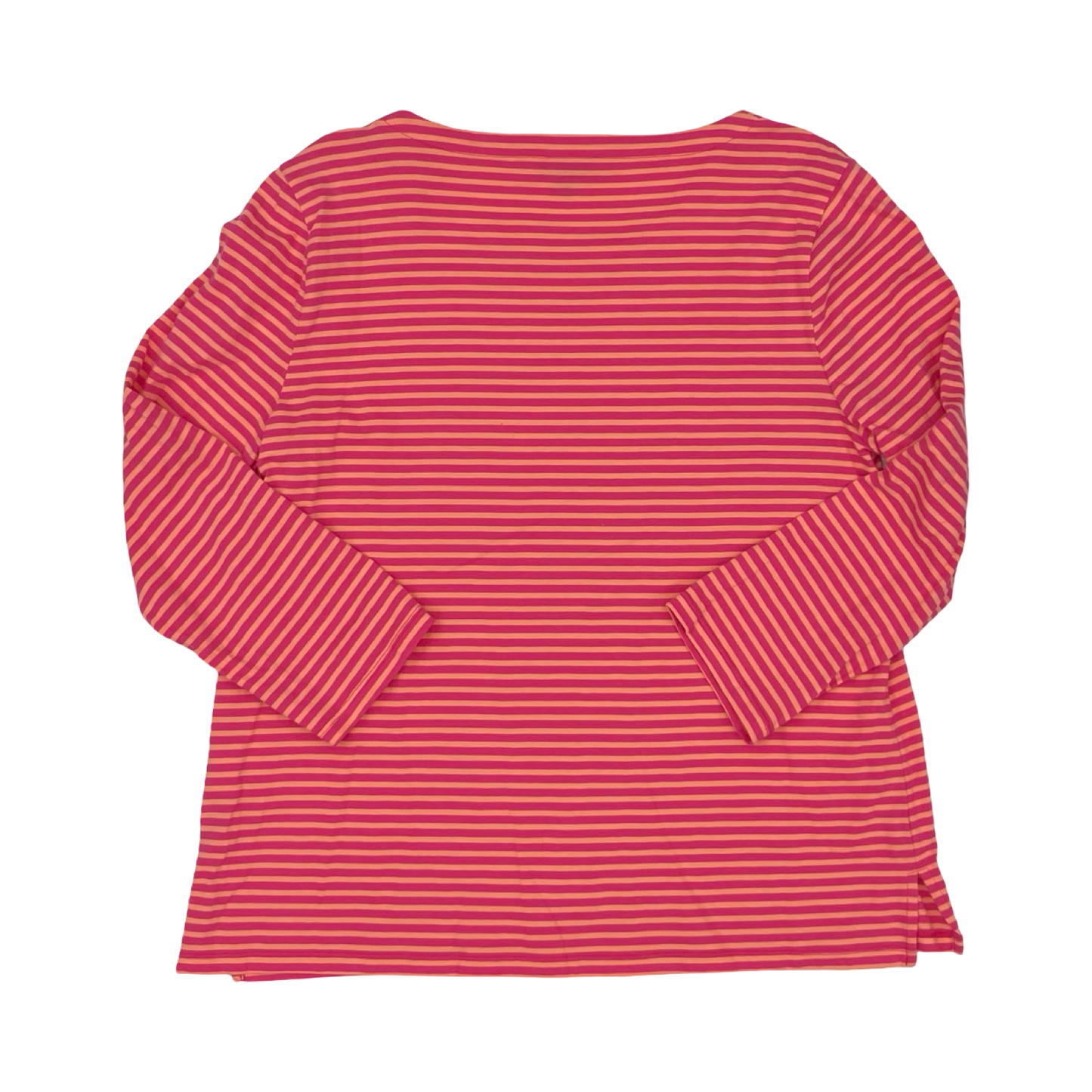 Top 3/4 Sleeve By Talbots In Orange & Pink, Size:L