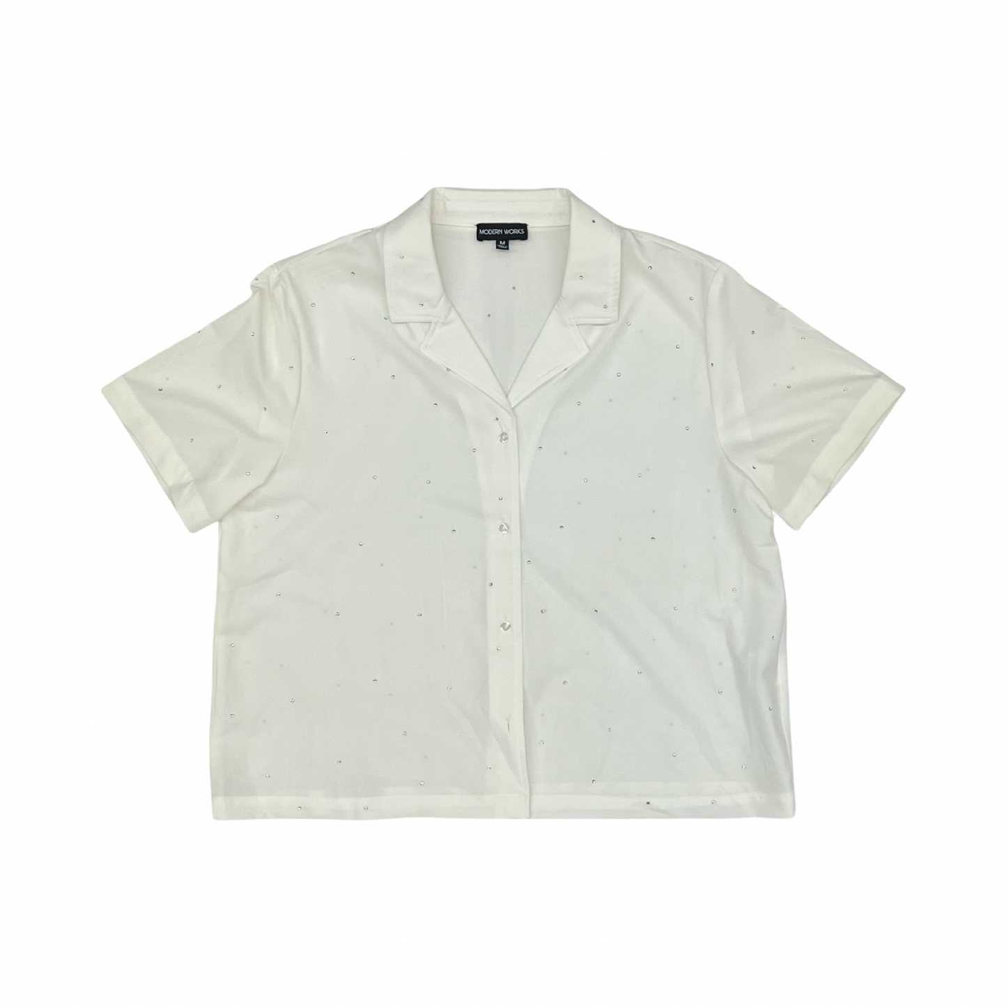 Blouse Ss By Modern Works In White, Size:M