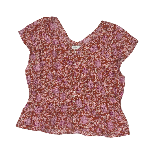 Blouse Ss By Sonoma In Orange & Pink, Size:Xxl