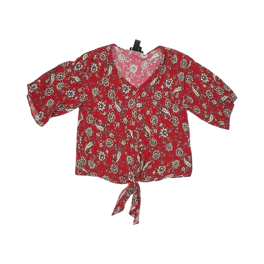 Blouse Ss By Karen Kane In Red, Size:Xs