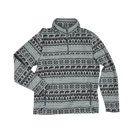 Athletic Fleece By Clothes Mentor In Blue & Grey, Size:L