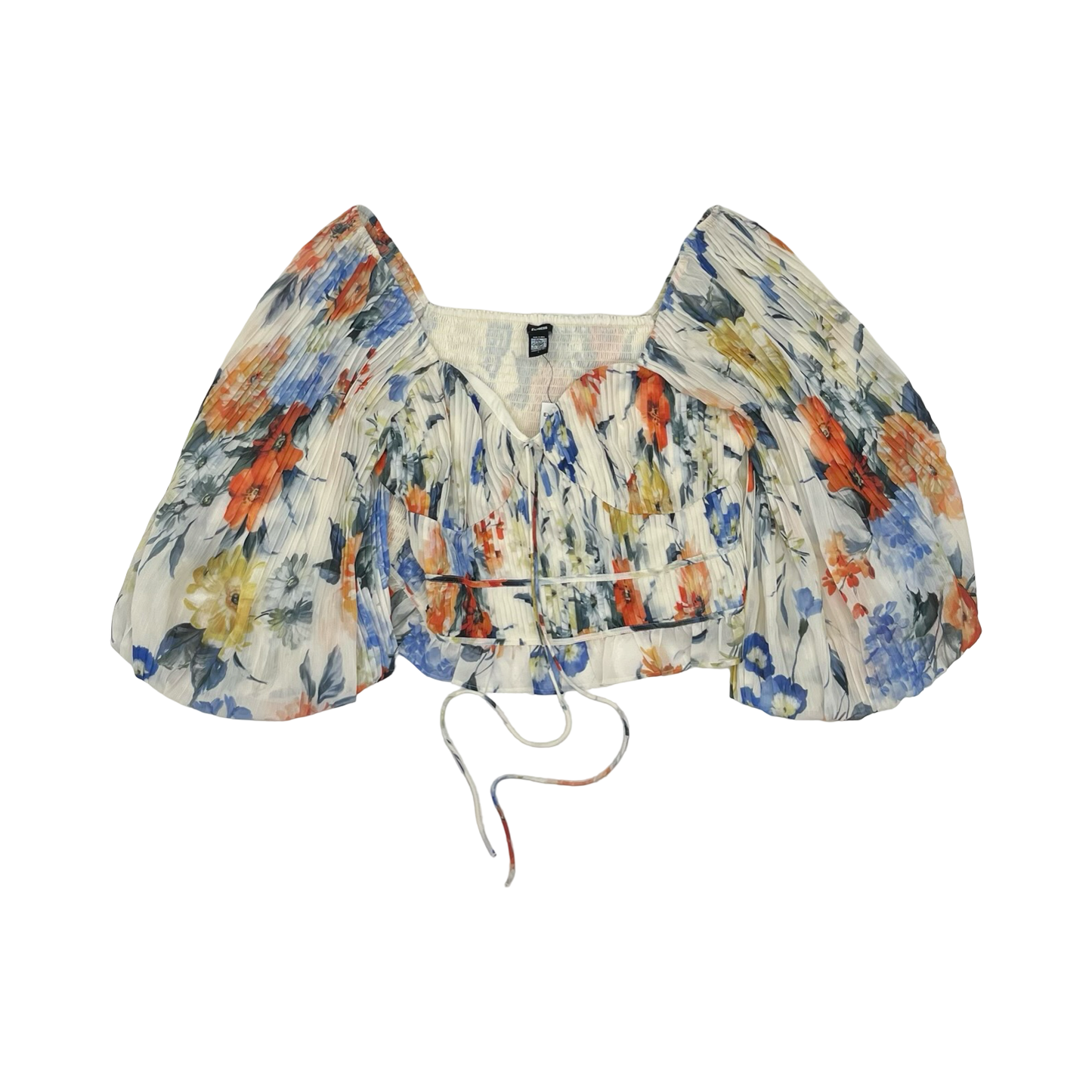 Blouse Ls By Express In Floral Print, Size:L