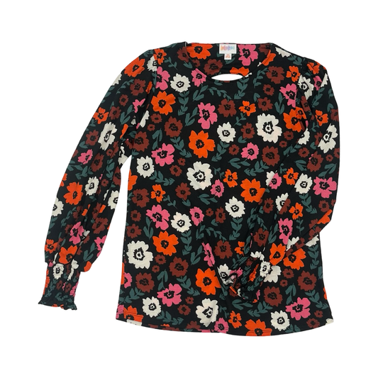 Blouse Ls By Lularoe In Floral Print, Size:Xs