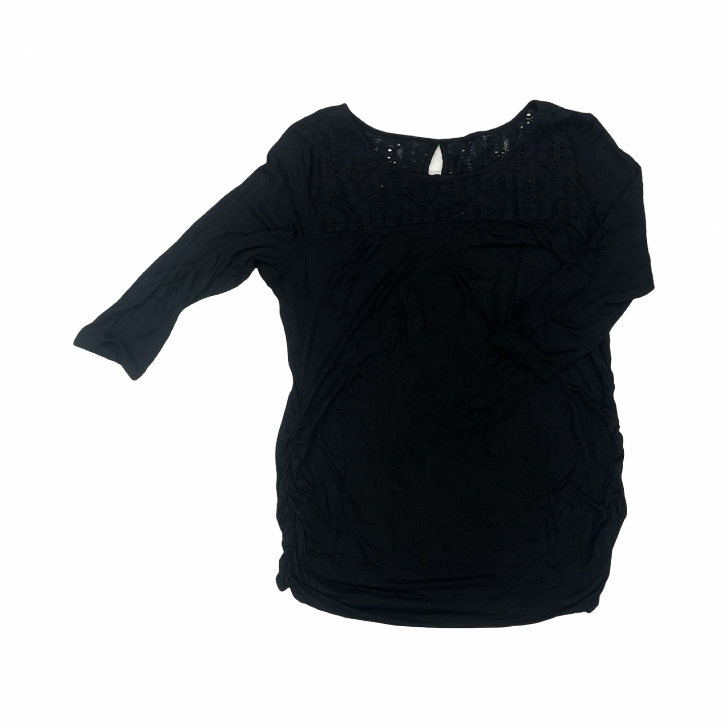 Mat Top Ls By Motherhood In Black, Size:Xl