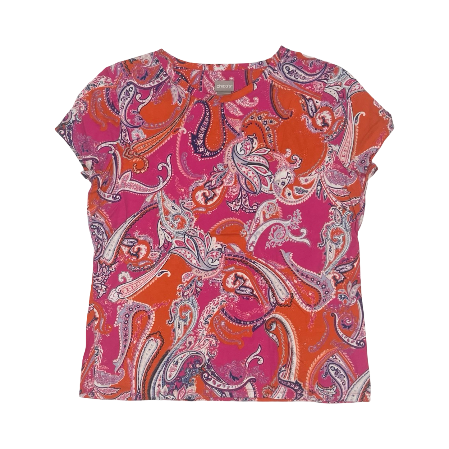 Top Ss By Chicos In Paisley Print, Size:L