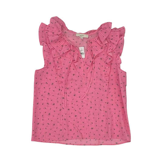 Blouse Ss By Loft In Pink, Size:L