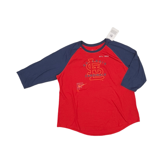 Athletic Top Ls Crewneck By Nike Apparel In Blue & Red, Size:2X