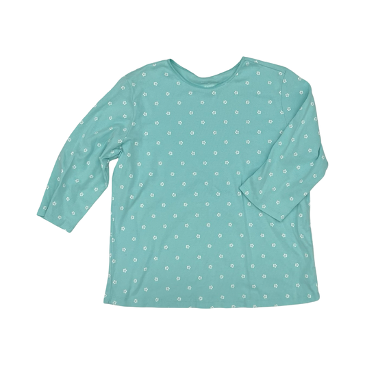 Top 3/4 Sleeve By Christopher And Banks In Blue & White, Size:Xl