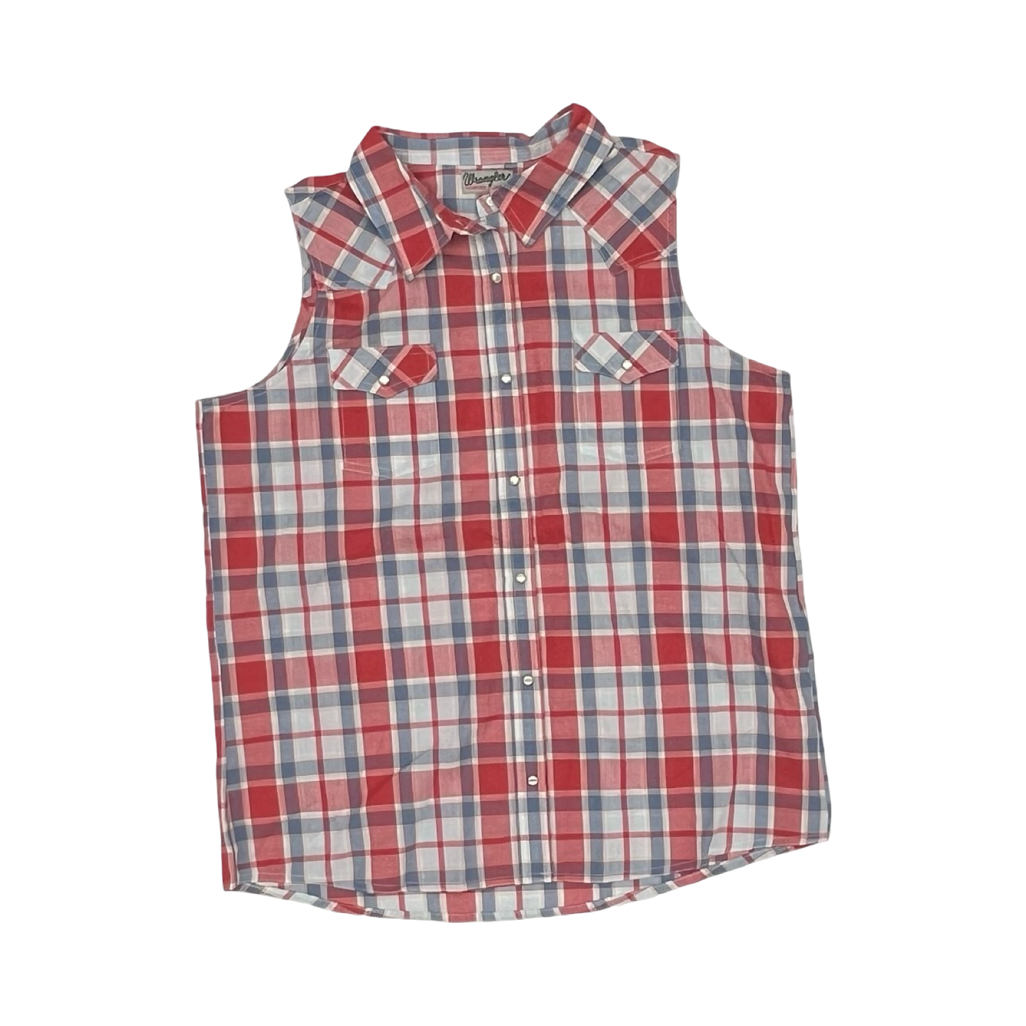 Top Sleeveless By Wrangler In Blue & Red, Size:Xl