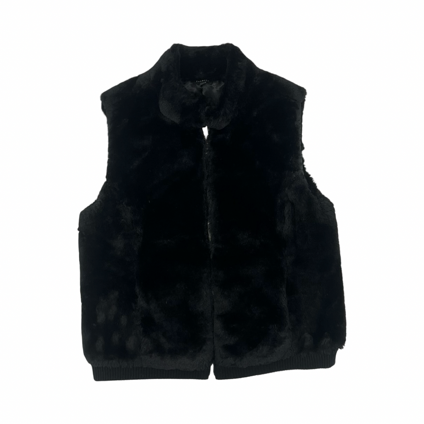 Vest Faux Fur & Sherpa By Talbots In Black, Size:M