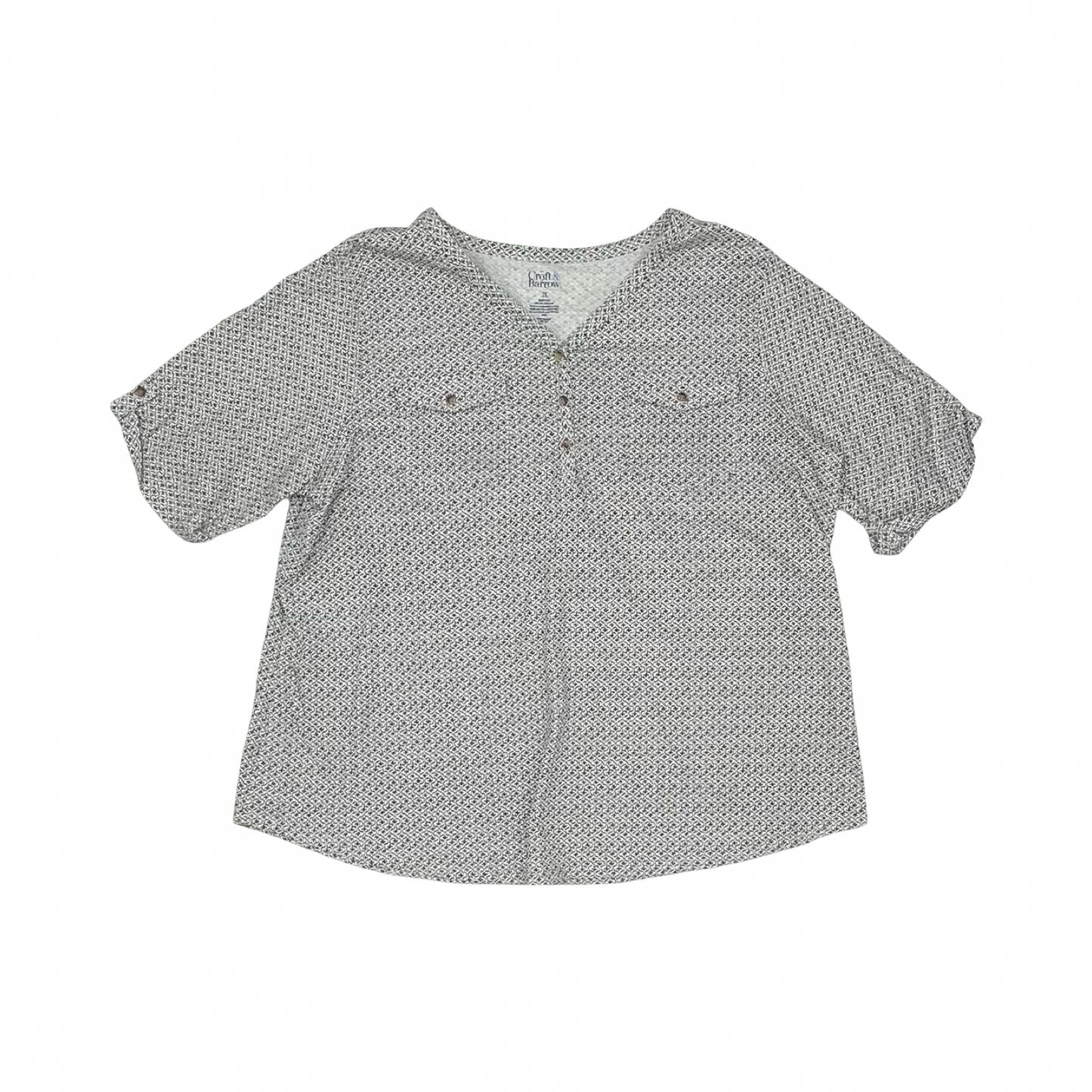 Top Ss By Croft And Barrow In Black & White, Size:2X