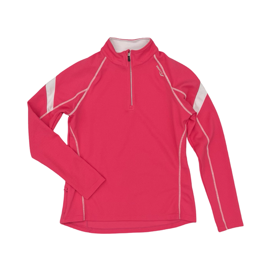 Athletic Top Ls Collar By Saucony In Pink, Size:M