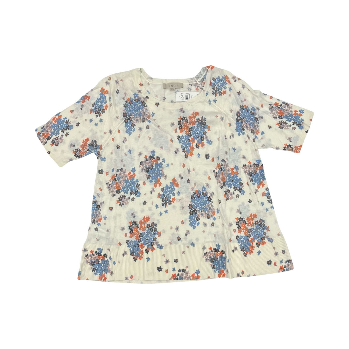 Sweater Ss By Loft In Floral Print, Size:Xxl