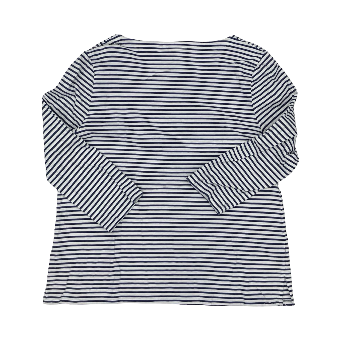 Top 3/4 Sleeve By Talbots In Blue & White, Size:L