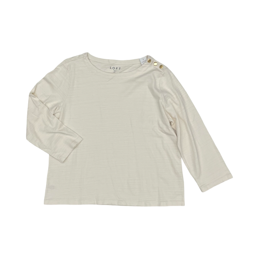 Top 3/4 Sleeve By Loft In Cream, Size:Xl