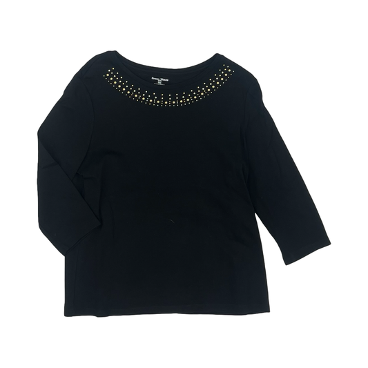 Top 3/4 Sleeve By Studio Works In Black, Size:Mp