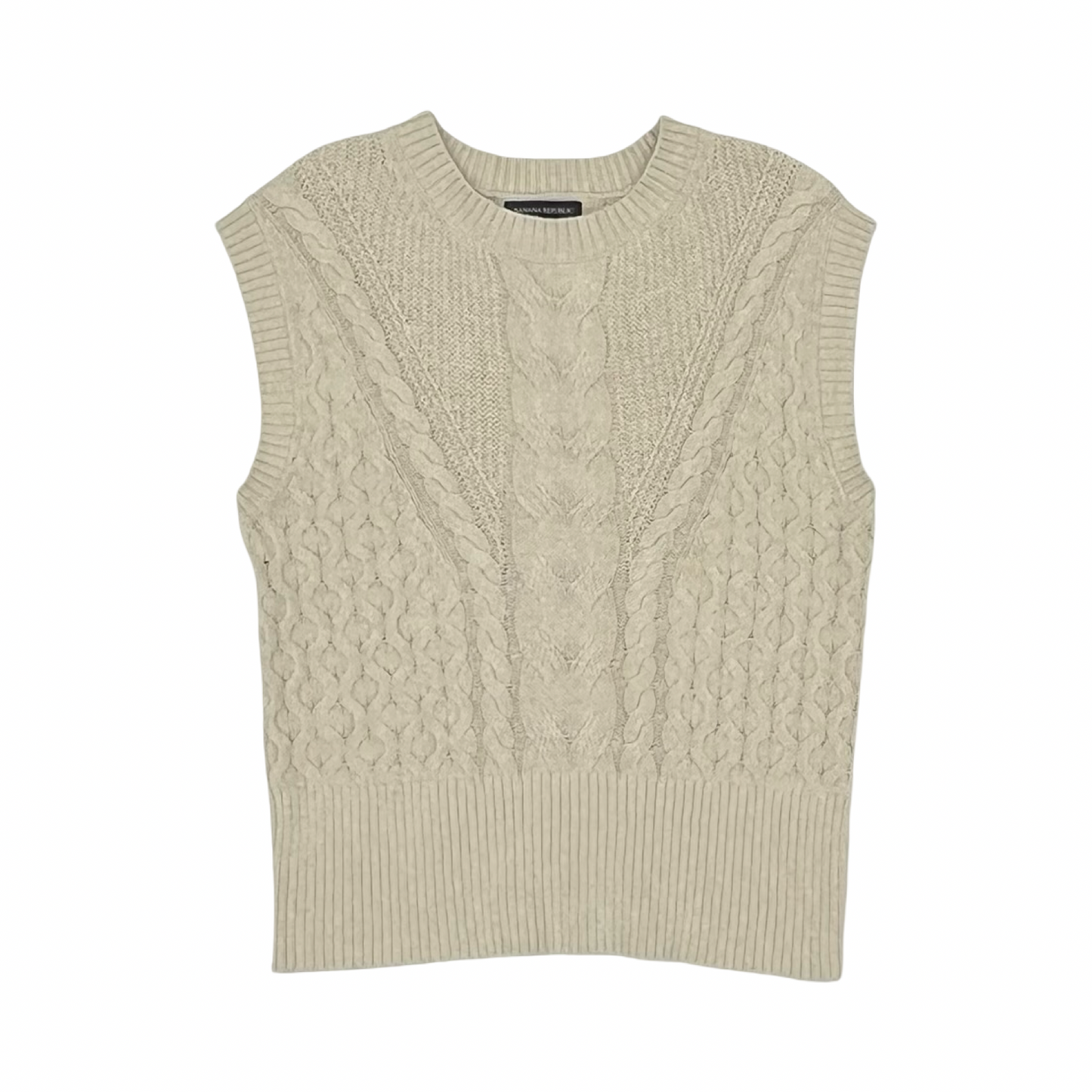 Vest Sweater By Banana Republic In Tan, Size:M
