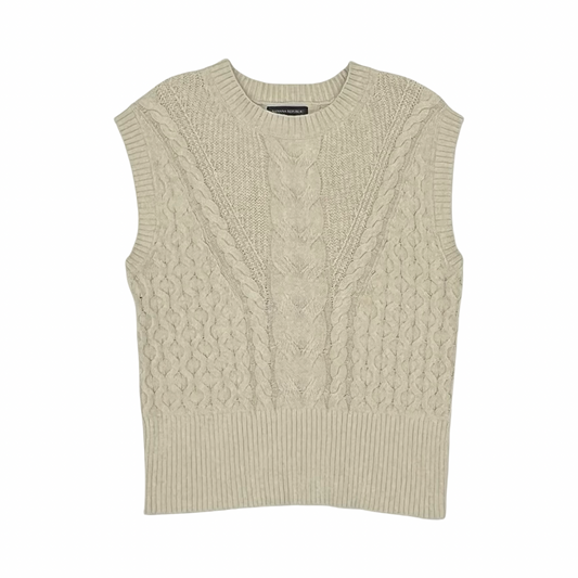 Vest Sweater By Banana Republic In Tan, Size:M