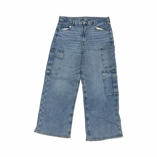 Jeans Wide Leg By American Eagle In Blue Denim, Size:18