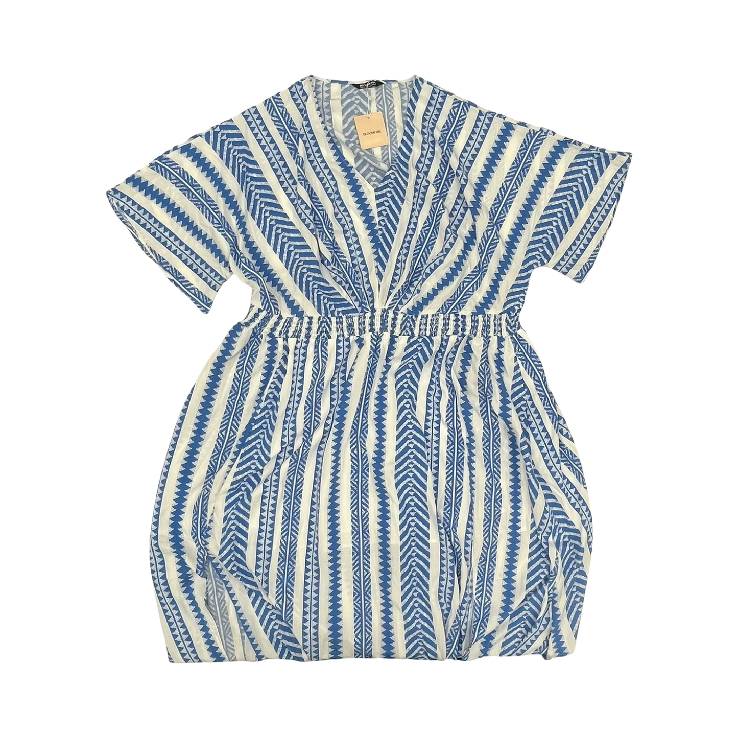 Dress Casual Midi By Bloomchic In Blue & White