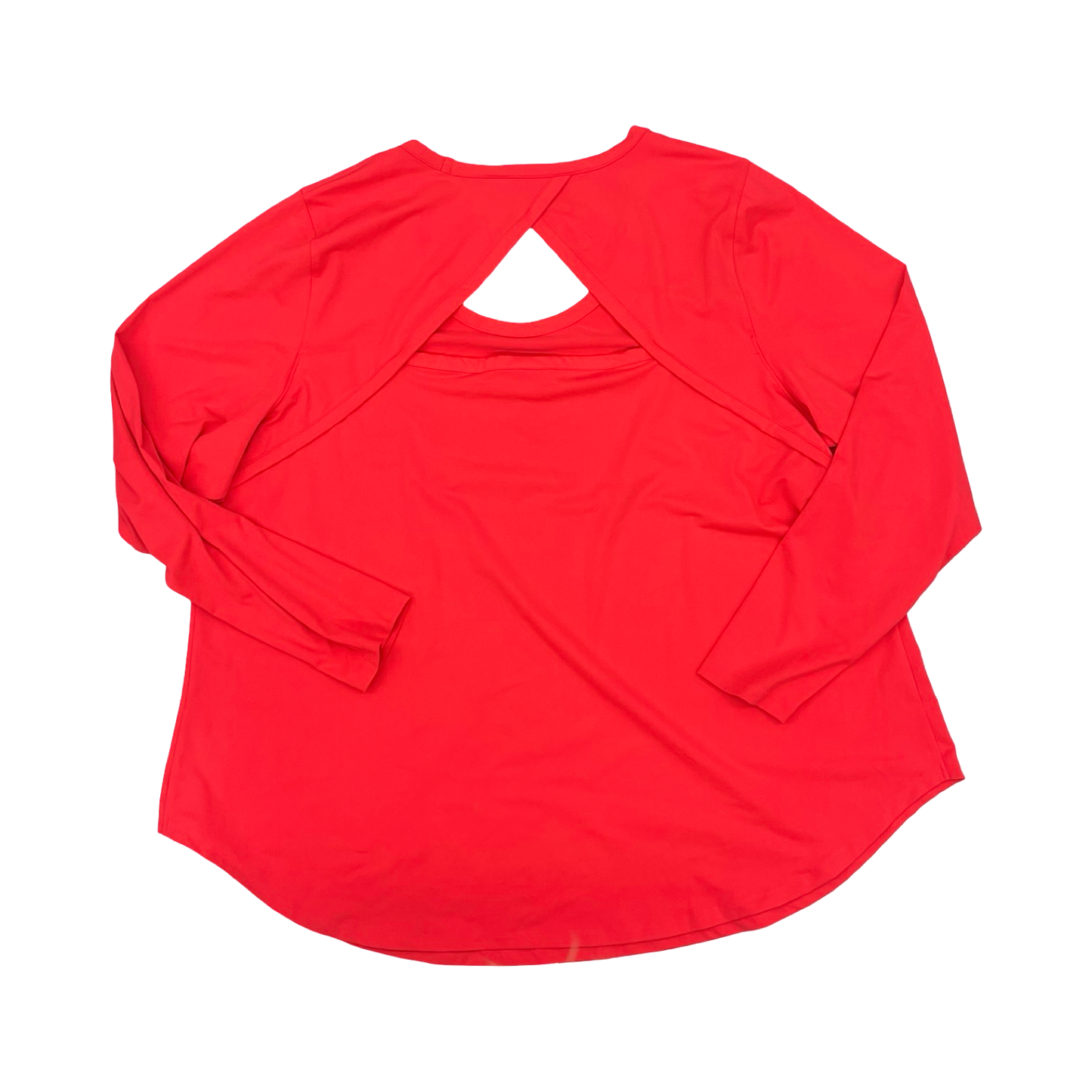Athletic Top Ls Collar By Livi Active In Orange, Size:4X