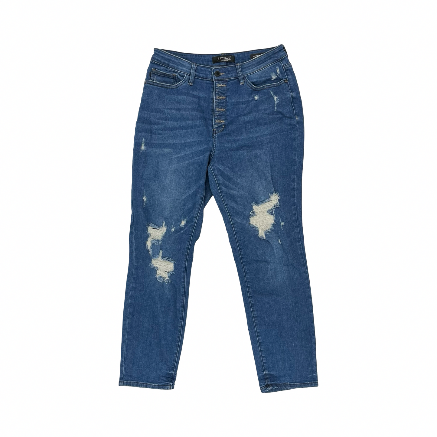 Jeans Boyfriend By Judy Blue In Blue Denim, Size:10