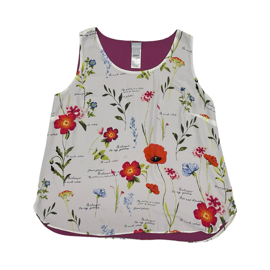 Blouse Sleeveless By Chicos In Floral Print, Size:Xl