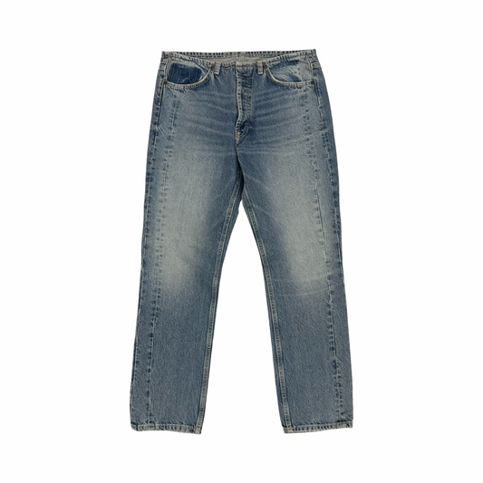 Jeans Straight By Zara In Blue Denim, Size:10
