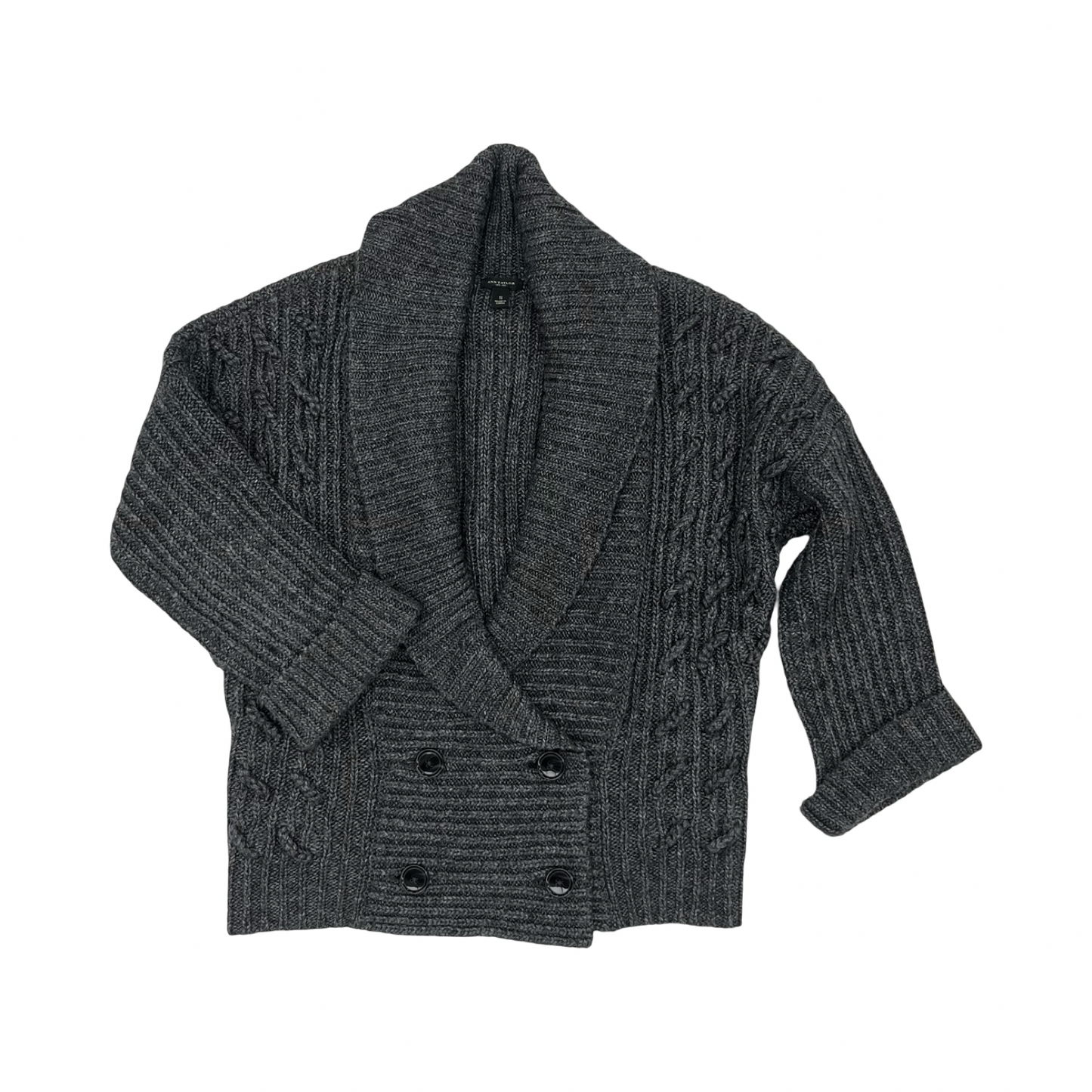 Sweater Cardigan By Ann Taylor In Grey, Size:S