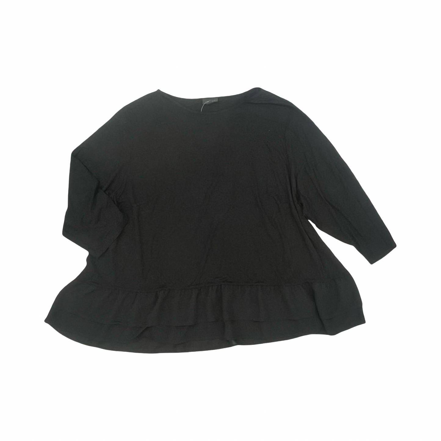 Blouse 3/4 Sleeve By J. Jill In Black, Size:4X