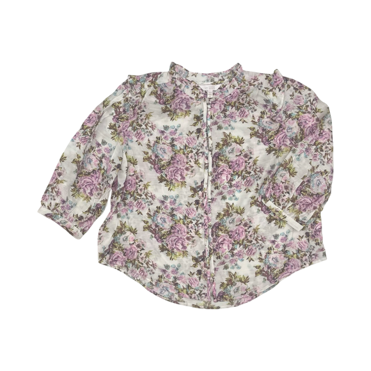 Blouse Ss By Lc Lauren Conrad In Floral Print, Size:Xxl