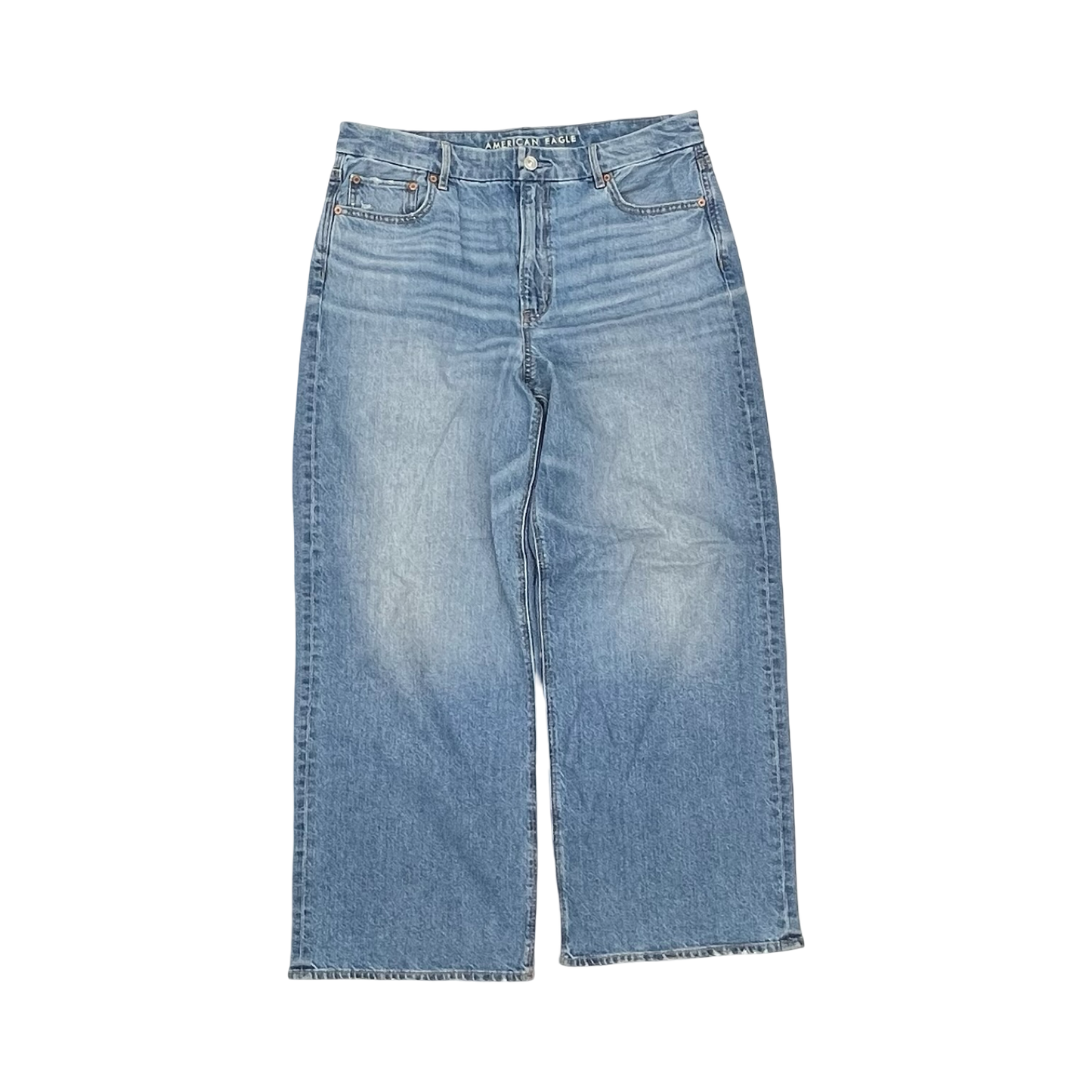 Jeans Wide Leg By American Eagle In Blue Denim, Size:14